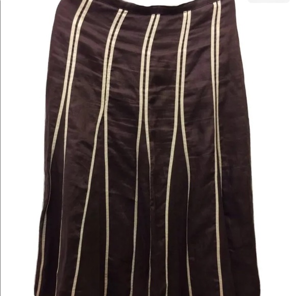 It's A New Vision Pleated Linen Skirt Brown Ribbon Detail 10 - Picture 3 of 9